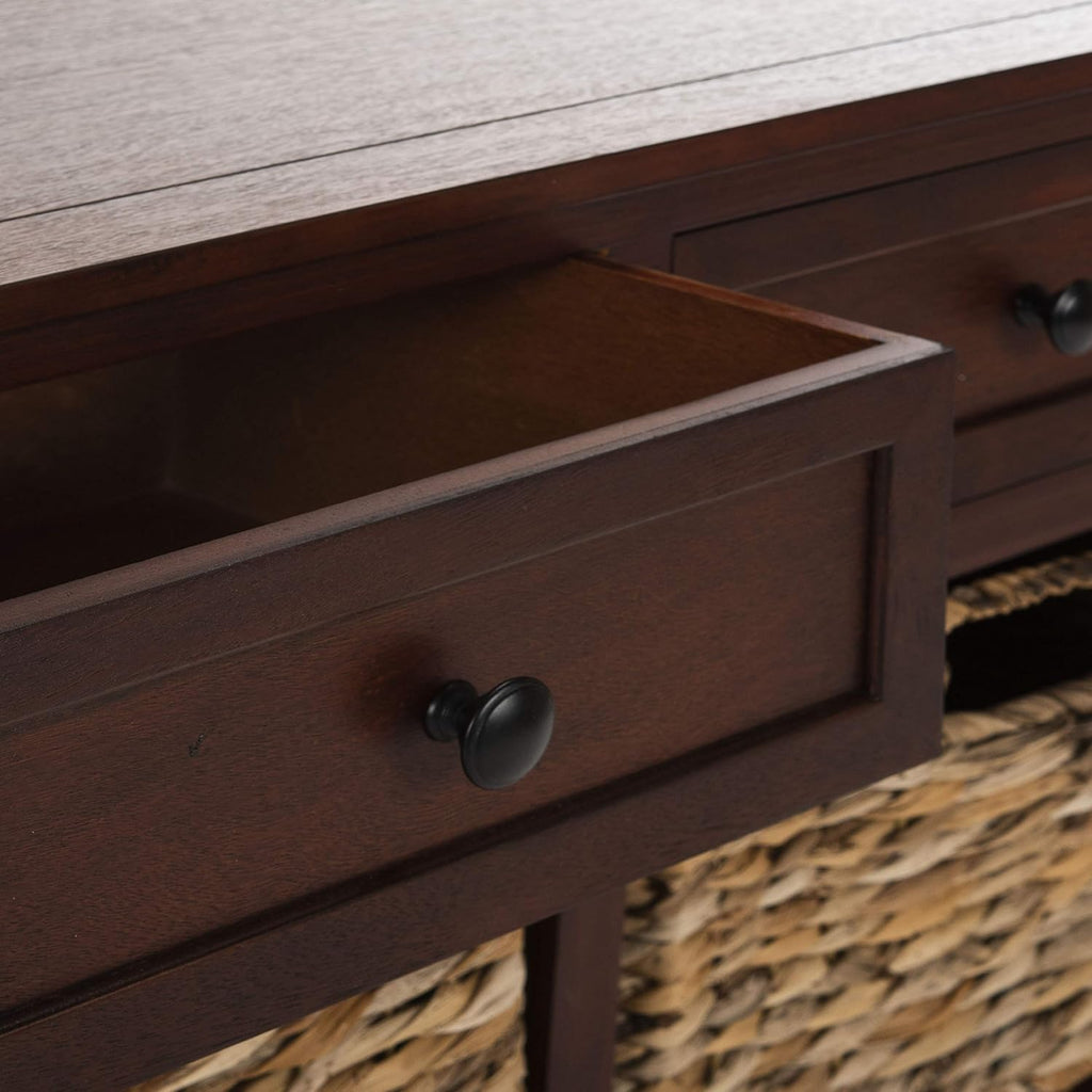 SAFAVIEH Furniture - Herman 2-Drawer Storage Unit - Dark Cherry - Solid Wood - Classic Storage Design - Ideal for Living Room, Entryway, Home Office, 29'W x 13'D x 27.5'H - Fully Assembled (AMH5702D)