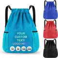 Fyore 20 Pack Personalized Drawstring Bags with Logo Text Bulk Custom Oxford Fabric Large Capacity Drawstring Backpack 11.81x4.72x16.14 in