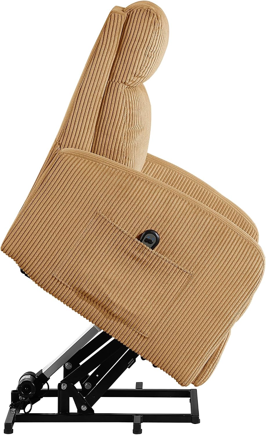 Lexicon Power Lift Recliner Chair for Elderly with Remote Control, Gentle Lift Motion, Side Pocket Armrest, Corduroy Upholstered Electric Recliner for Living Room/Bedroom, Easy Assembly, Yellow