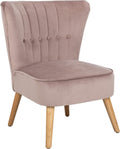 Safavieh Home June Retro Glam Mauve Velvet and Natural Accent Chair