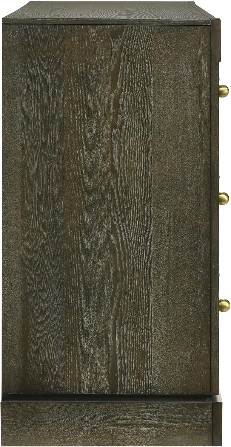 Coaster Home Furnishings - Gran Park - Wood - 6-Drawer Dresser with Brass Knobs, Felt-Lined Top, Rectangular Structure, Ball-Bearing Glides, Modern Classic Style - Bedroom - Dark Cocoa - 224933