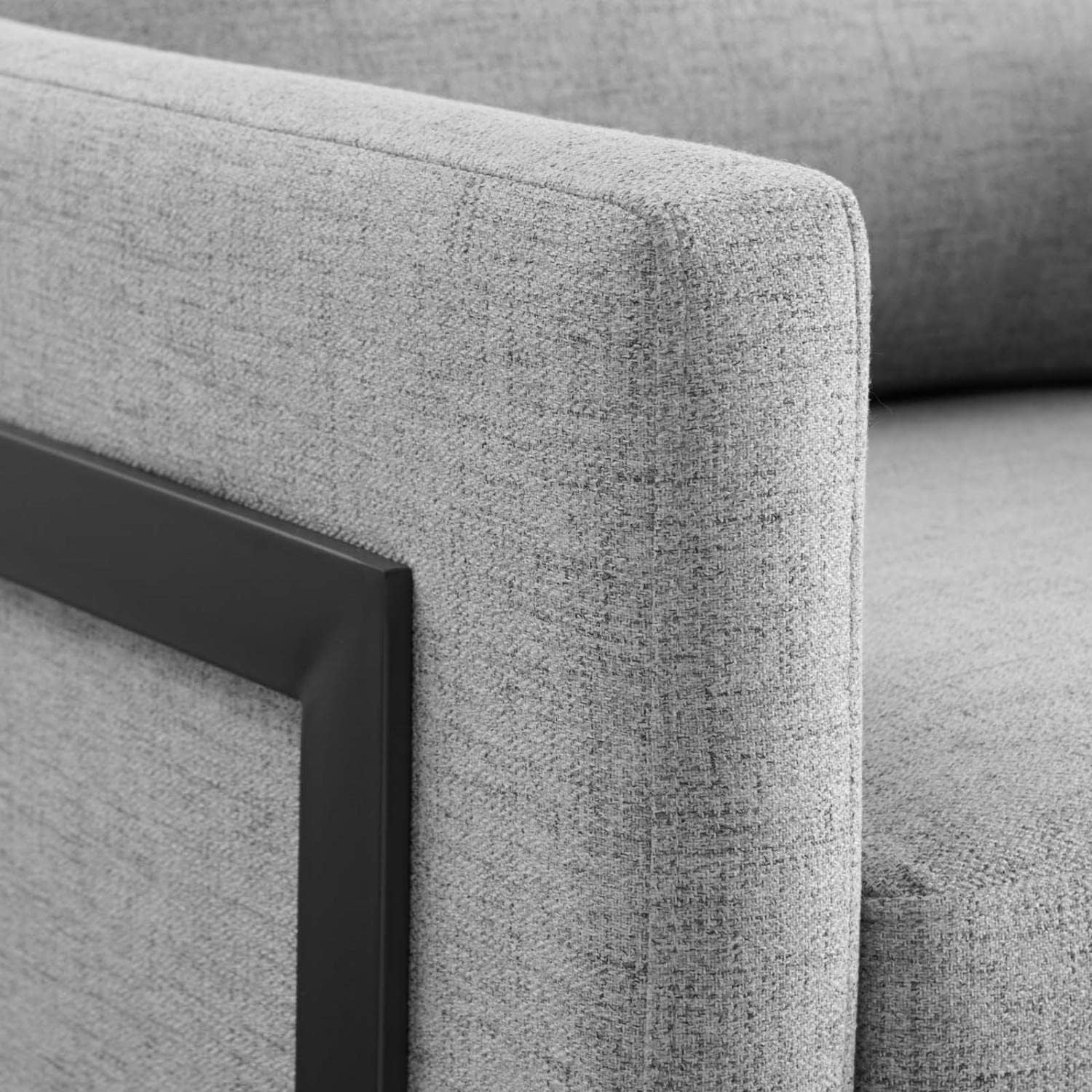 Posse Upholstered Fabric Accent Chair in Black Light Gray