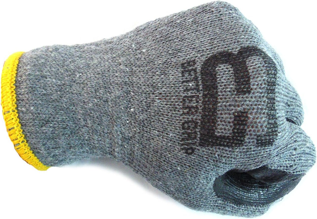 Heavy Duty Premium Knit Latex Palm Gloves, Double Dipped Coating, Black/Gray (BGEGBLK,240)