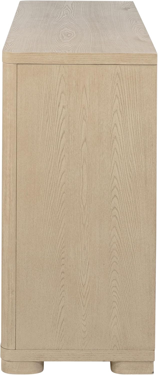 Coaster Home Furnishings - Ladera - Wood - 6-Drawer Dresser with Contemporary Style, Metal Extension Glides and Nickel Finger Pulls - Bedroom - Light Elm - 225083