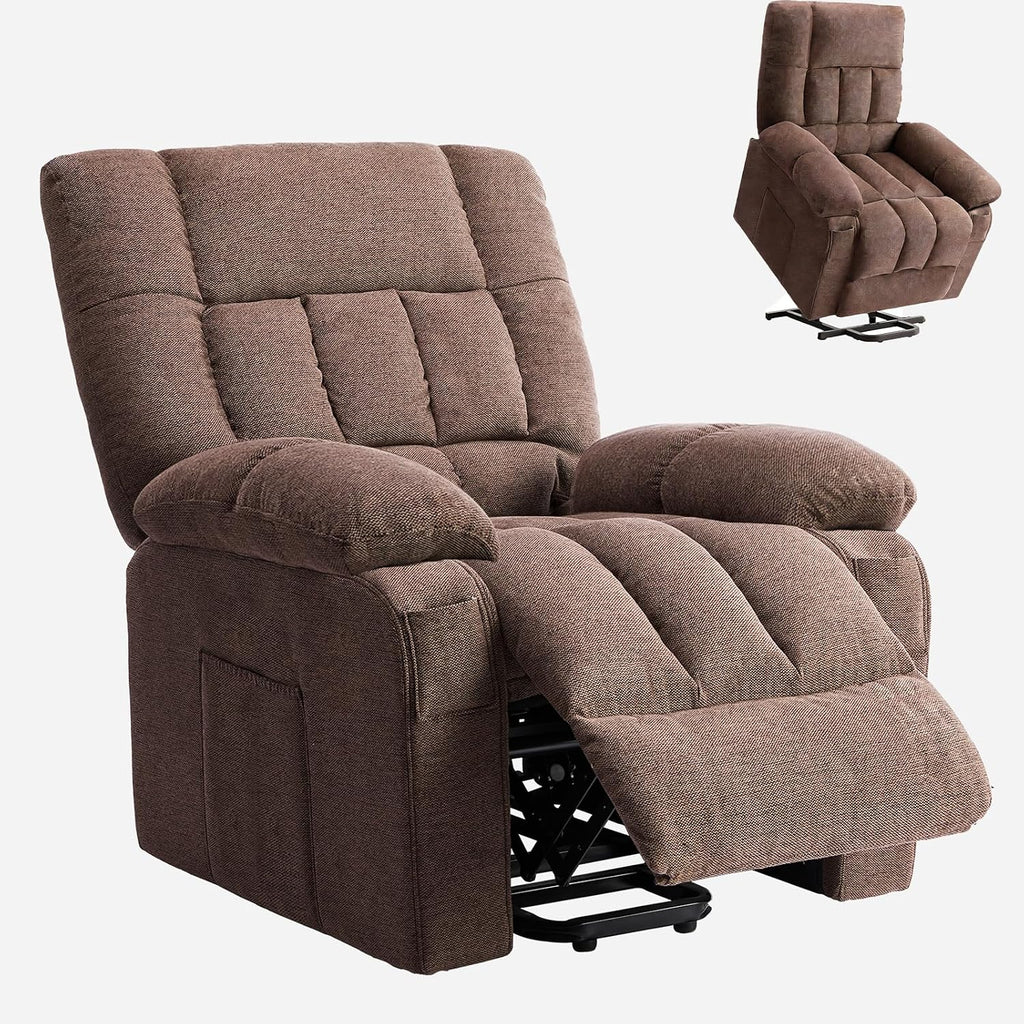 Power Lift Recliner Chair for Adult with Heated and Full Body Massage, Glider Nursery Chair with Cup Holder and USB Charge Port, Oversided Swivel Rocker Recliner for Living/Study/Bedroom Room, Pro