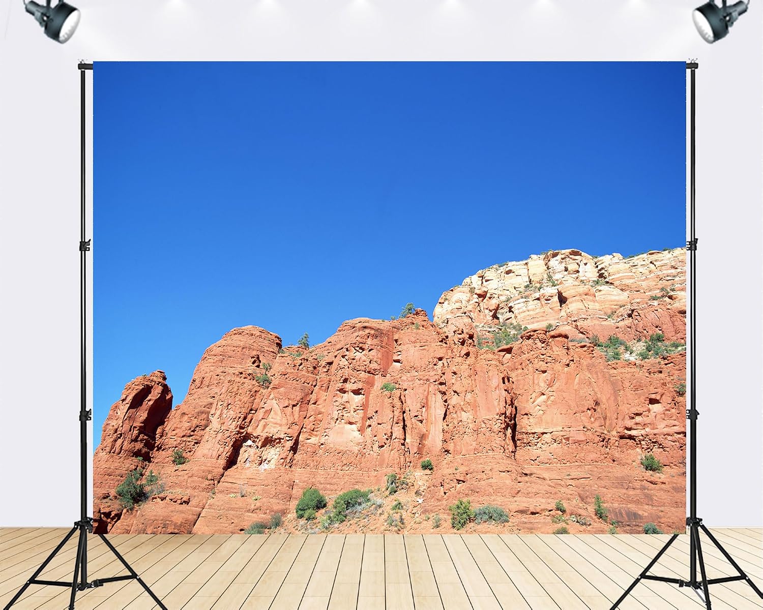 Trykid 20x10ft Red Rock Canyon Backdrop Desert Landscape Blue Sky Wild West Photography Background Product Video Recording Hiking Camping Party Decoration Tapestry Prop Fabric