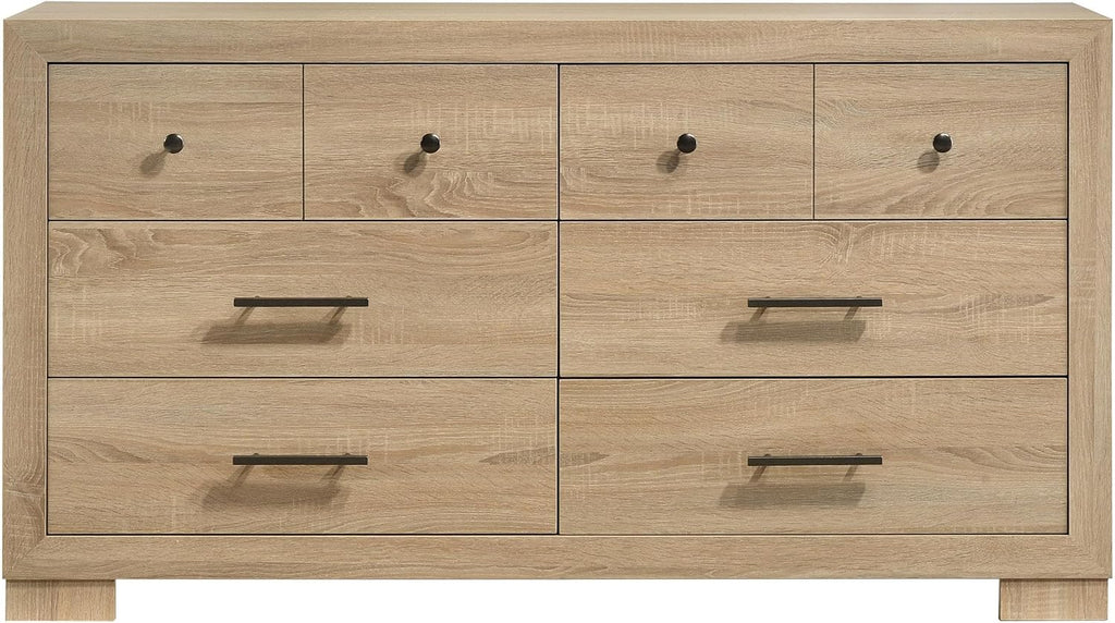 Coaster Home Furnishings - Arielle - Wood - 6-Drawer Dresser with Transitional Style, Scratch-Resistant Laminate, Metal Glides and English Dovetail - Bedroom - Light Oak - 223113