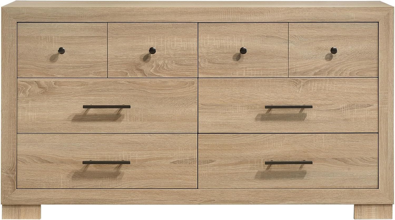 Coaster Home Furnishings - Arielle - Wood - 6-Drawer Dresser with Transitional Style, Scratch-Resistant Laminate, Metal Glides and English Dovetail - Bedroom - Light Oak - 223113