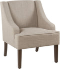 Homepop Home Decor | Upholstered Swoop Arm Accent Chair | Accent Chairs for Living Room & Bedroom | Decorative Home Furniture，Light Taupe