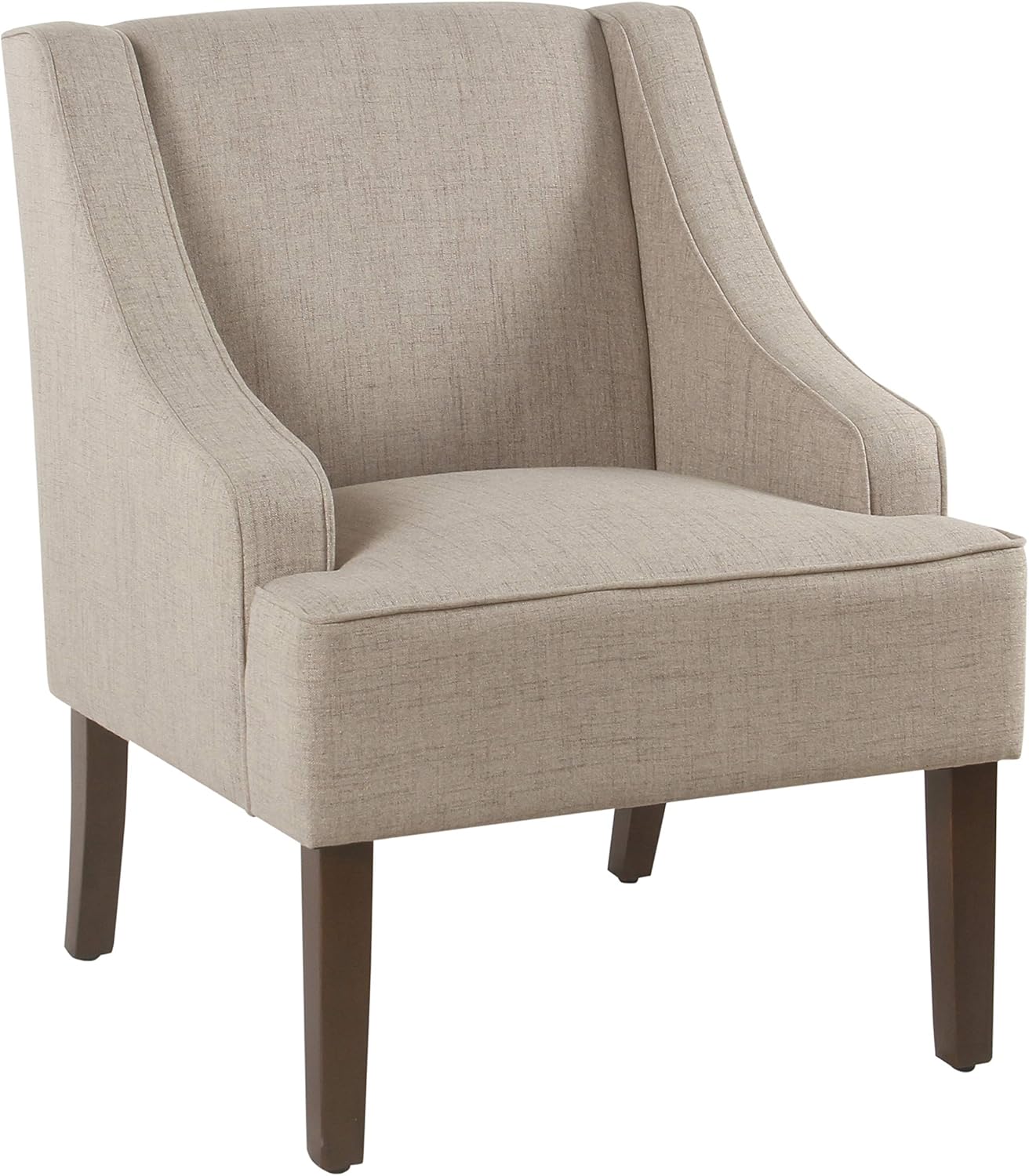 Homepop Home Decor | Upholstered Swoop Arm Accent Chair | Accent Chairs for Living Room & Bedroom | Decorative Home Furniture，Light Taupe