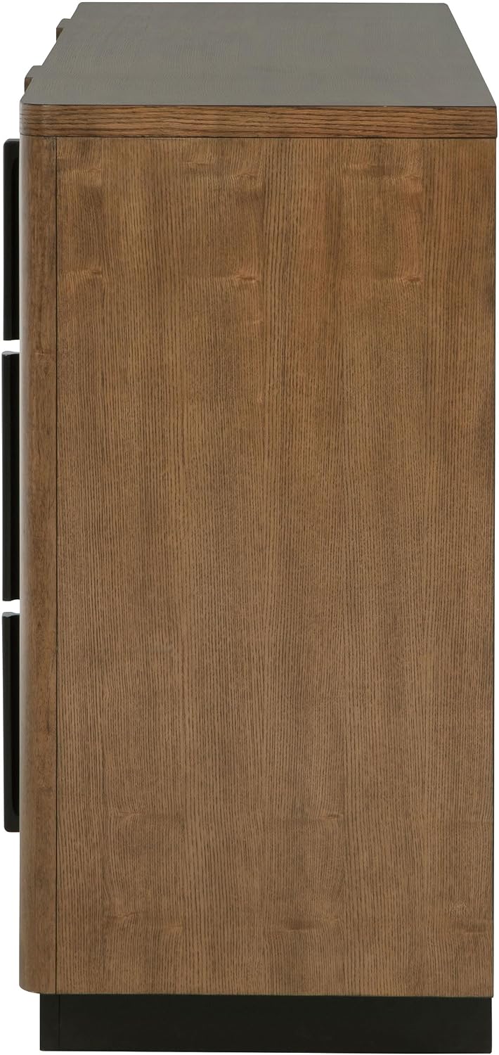 Coaster Home Furnishings - Terrace - Wood - 6-Drawer Dresser Cabinet with Transitional Style, Rectangular Structure, Brown-Toned Hardware, Felt-Lined Top Drawers - Ash Brown - 224903