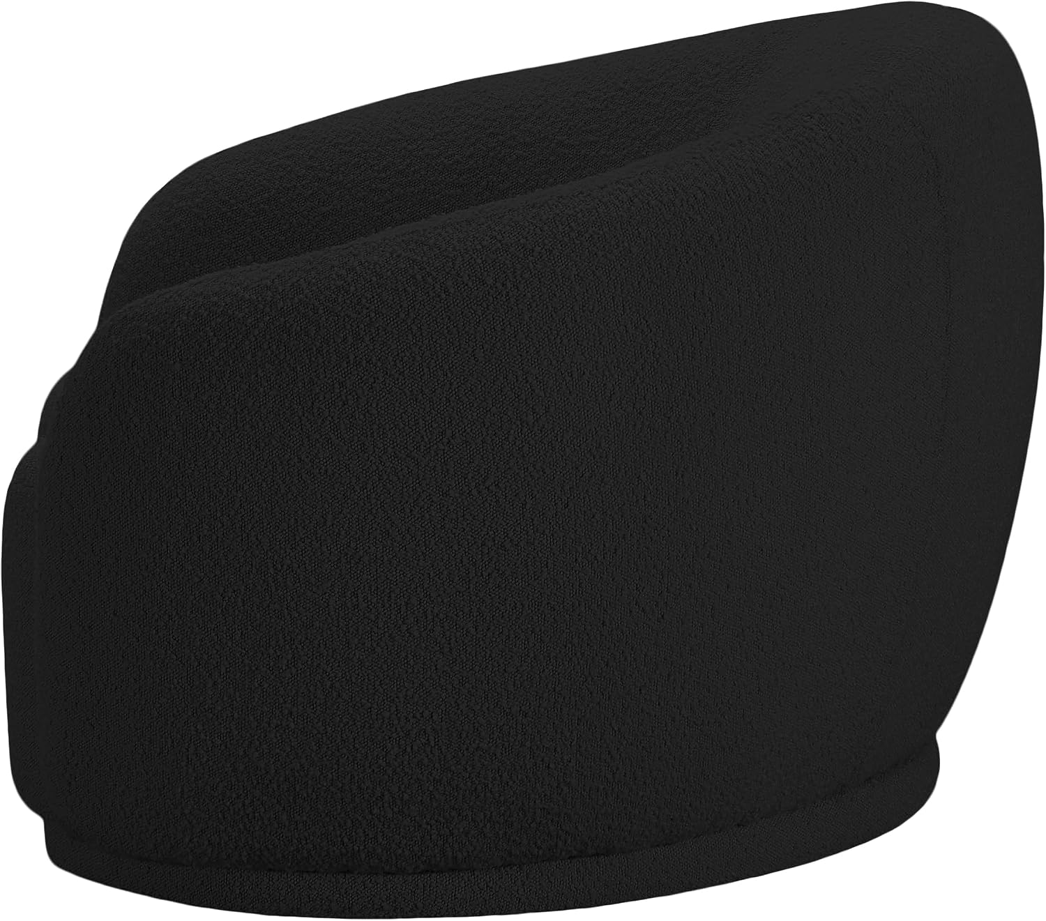 Meridian Furniture 693Black-C Hyde Collection Modern | Contemporary Boucle Fabric Upholstered Accent Chair with Rounded Back, Black, 42' W x 38' D x 27.5' H