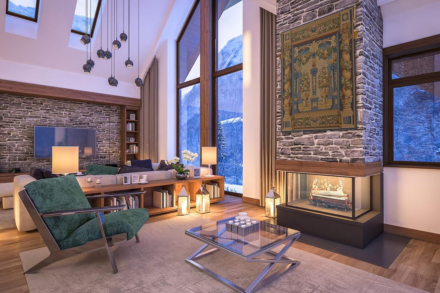 C Charlotte Home Furnishings Inc Loggia Columns European Tapestry Wall Hanging | Viscose Cotton and Polyester Blend Wall Art | 54 in. x 42 in | Home Decor Accents | Inspired by Famous