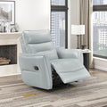 Lexicon Swivel Glider Reclining Chair, Top Grain Leather Match Manual Recliner, Comfy Nursery Glider Recliner, Swivel Reclining Chair for Living Room/Office/Bedroom/Apartment, Aqua