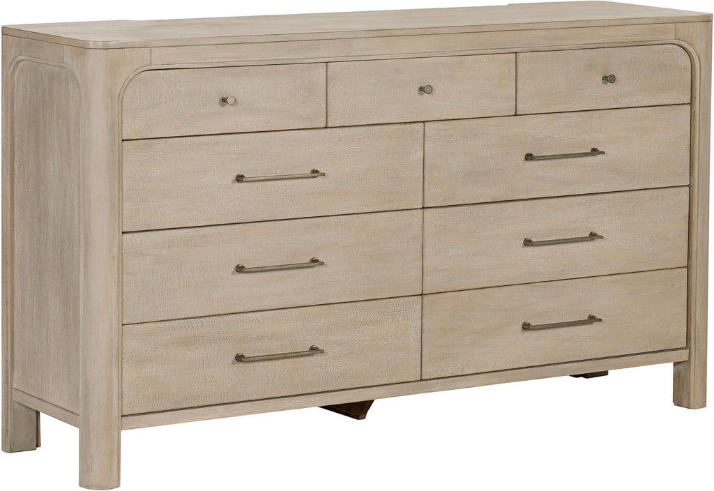 Coaster Home Furnishings - Solano - Wood - 9-Drawer Bedroom Dresser with Mango Veneer, Hidden Jewelry Tray, Felt-Lined Top Drawers and Arched Corners - Bedroom - Weathered Mango - 222523