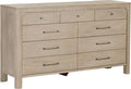 Coaster Home Furnishings - Solano - Wood - 9-Drawer Bedroom Dresser with Mango Veneer, Hidden Jewelry Tray, Felt-Lined Top Drawers and Arched Corners - Bedroom - Weathered Mango - 222523
