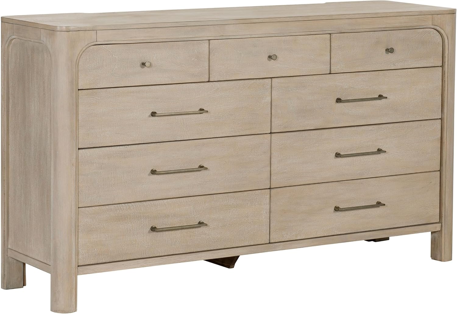 Coaster Home Furnishings - Solano - Wood - 9-Drawer Bedroom Dresser with Mango Veneer, Hidden Jewelry Tray, Felt-Lined Top Drawers and Arched Corners - Bedroom - Weathered Mango - 222523
