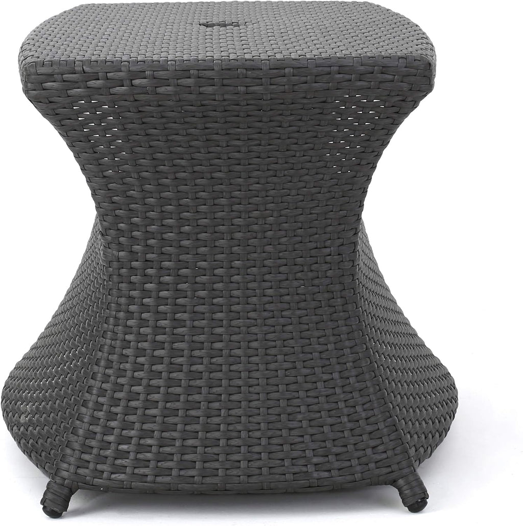 Christopher Knight Home Banta Outdoor Wicker Side Table (Grey)