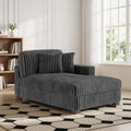 65' Chaise Lounge Chair Indoor, Oversized Upholstered Recliner Sofa Bed for Living Room, Fluffy Plush Faux Fur Cloud Sofa Sleeper Couch Bedroom Reading Seat - Gray, Left Armrest
