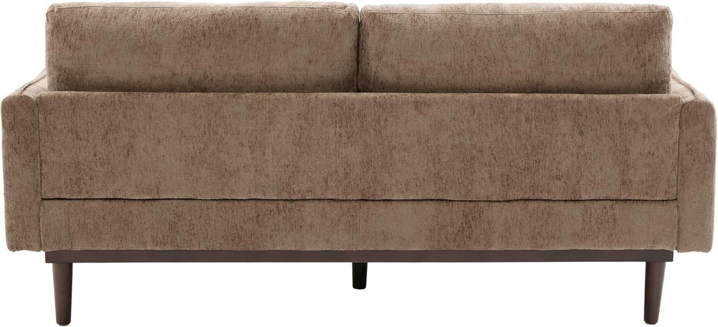 Christopher Knight Home Brena Modern Fabric Upholstered Loveseat Sofa, Wooden 2 Seater Sofa Couch with Deep Seat, Comfy Cloud Couch for Living Room, Bedroom, Home Office, Brown