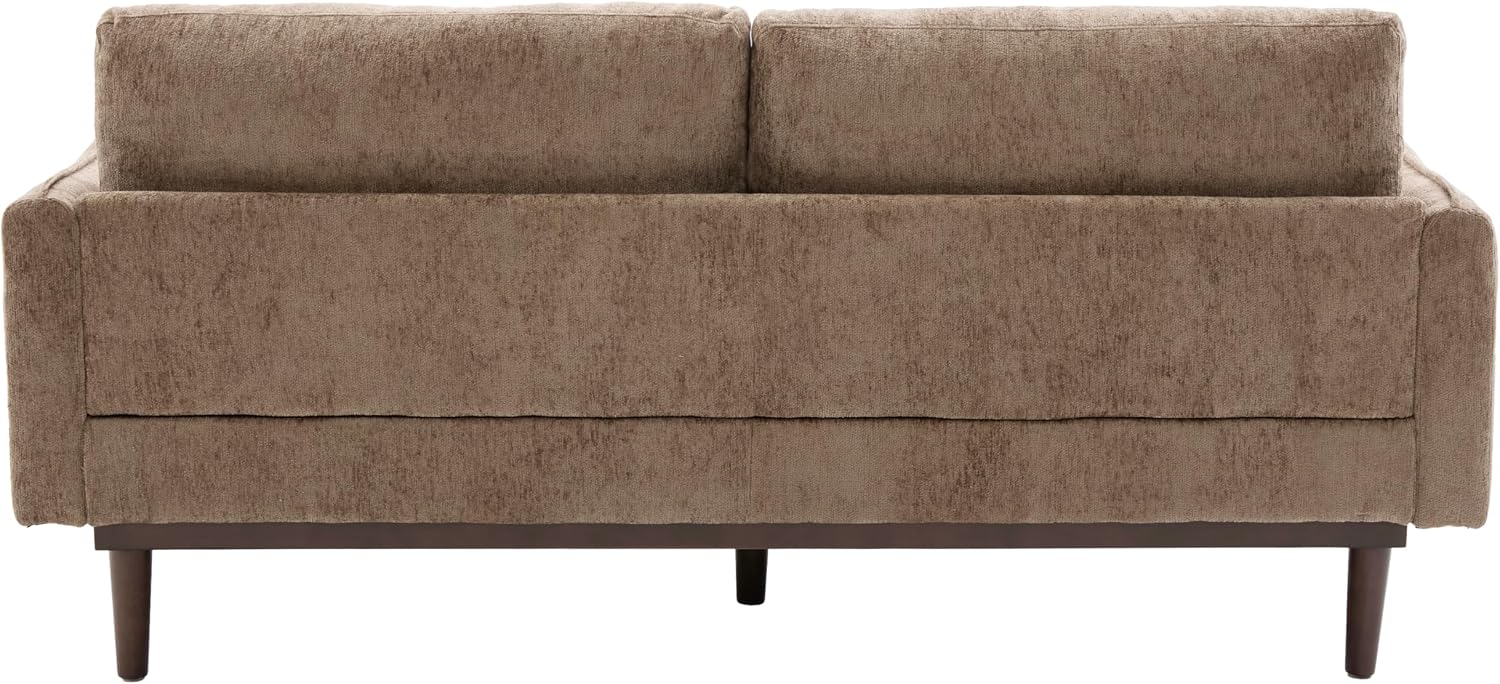 Christopher Knight Home Brena Modern Fabric Upholstered Loveseat Sofa, Wooden 2 Seater Sofa Couch with Deep Seat, Comfy Cloud Couch for Living Room, Bedroom, Home Office, Brown