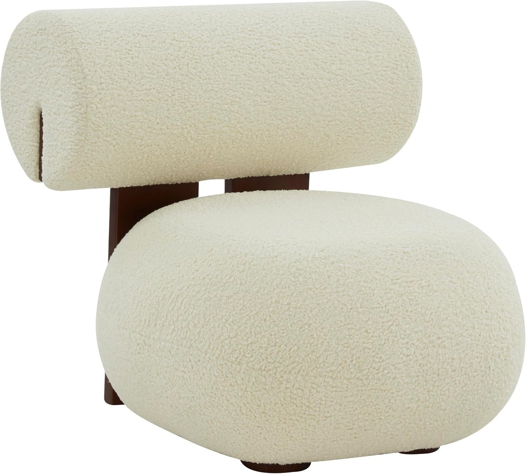 SAFAVIEH Couture Collection Kamaria Modern Ivory/Dark Brown Faux Shearling Accent Chair