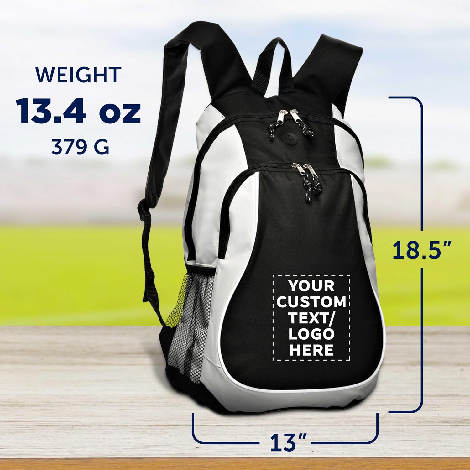 DISCOUNT PROMOS Custom Large Sports Backpacks Set of 10/50/100, Personalized Bulk Pack - Bring Everywhere You Go, Perfect for Travellers & Great for Everyday Use - Grey