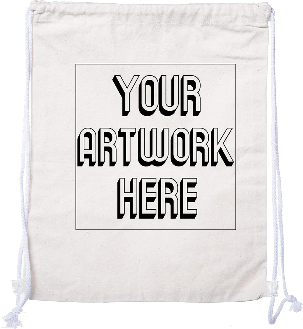 Mato & Hash Wholesale Custom Drawstring Backpacks, Personalized Promotional Cotton Bags - 20PK Natural CE2725
