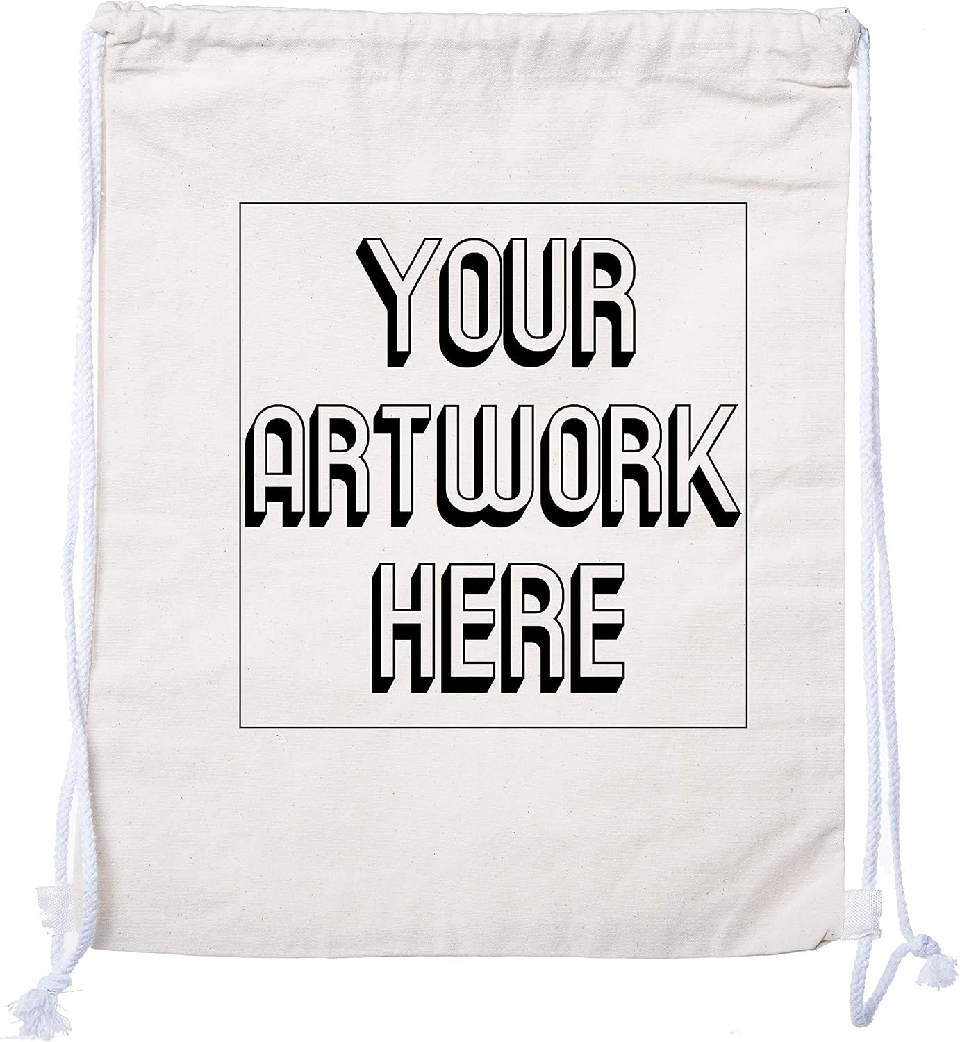 Mato & Hash Wholesale Custom Drawstring Backpacks, Personalized Promotional Cotton Bags - 20PK Natural CE2725
