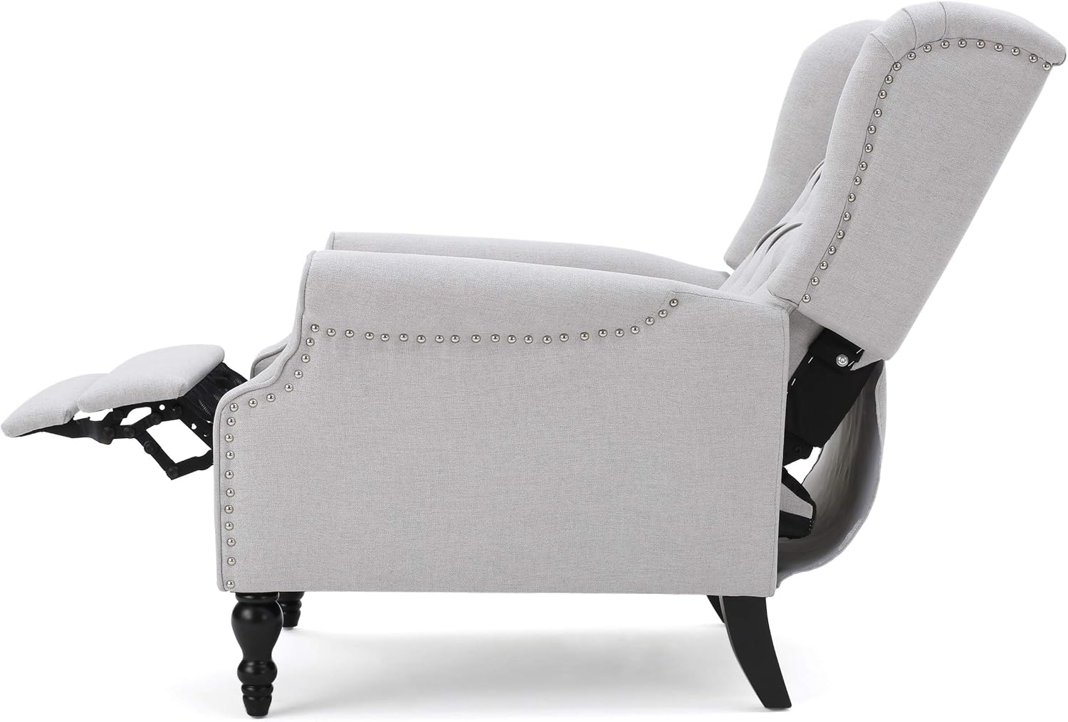 Christopher Knight Home Earlean Fabric Recliner (Set of 2), Light Gray, Dark Brown