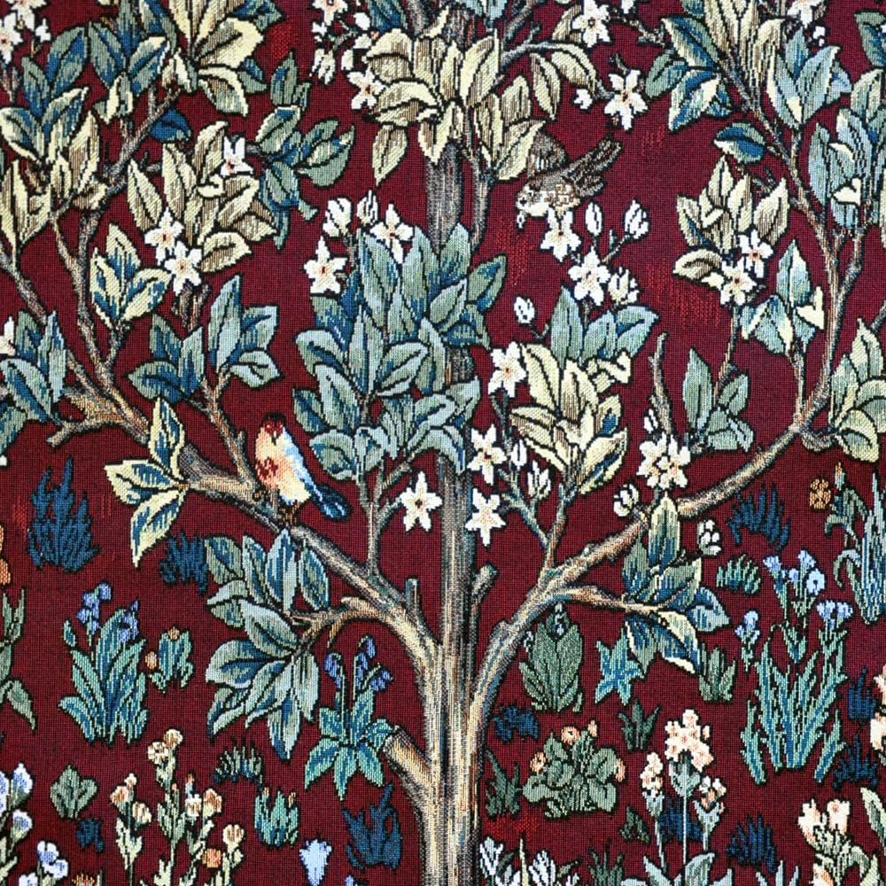 Aubelin Tapestry Long Ruby William Morris Tree of Life Fine Art Tapestry Wall Hanging Size 63'x35'
