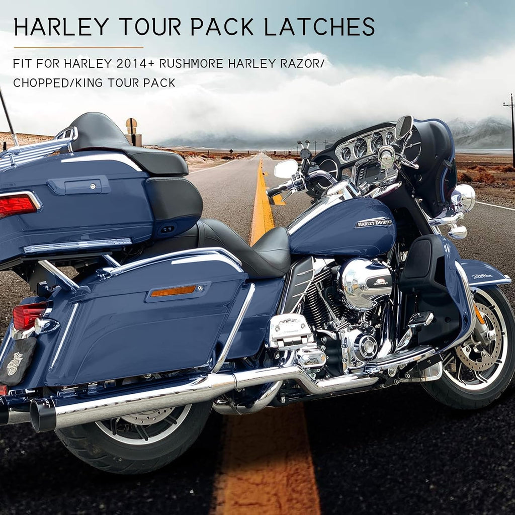 Tour Pack Latches Hinges Fit for Harley Touring Razor Chopped King Pak Road King Road Glide Street Glide Electra Glide 2014-2025 Billiard Blue