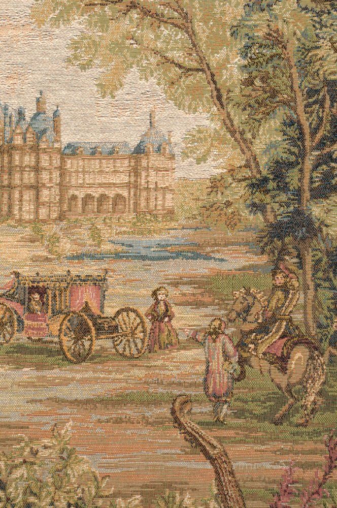C Charlotte Home Furnishings Inc Verdure Au Chateau II French Tapestry Wall Hanging | Viscose Cotton and Polyester Blend Wall Art | 58 in. x 74 in | Home Decor Accents