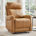 KISLOT Wall Hugger Recliner Chair for Adults, Faux Leather RV Recliner with USB Charging Ports Electric Power Reclining Sofa for Living Room Home Theater Seating Bedroom