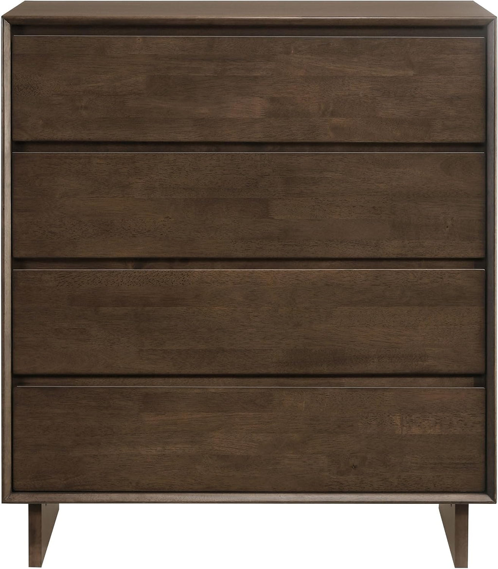 Coaster Home Furnishings - Glenwood - Wood - 4-Drawer Chest of Drawers with Mitered Trim, Felt-Lined Top and Fingertip Pulls - Transitional - Bedroom - Warm Brown - 225015