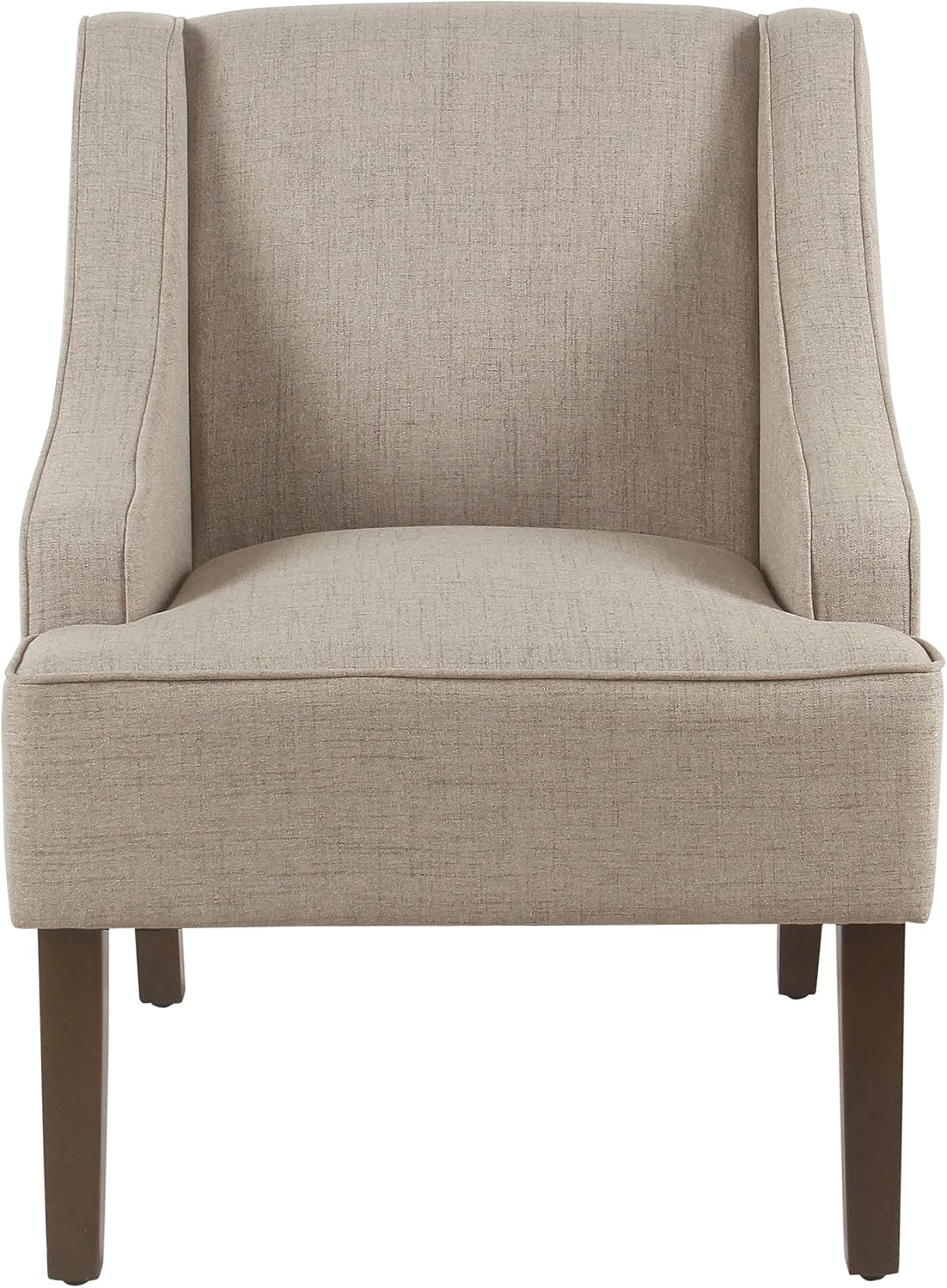 Homepop Home Decor | Upholstered Swoop Arm Accent Chair | Accent Chairs for Living Room & Bedroom | Decorative Home Furniture，Light Taupe