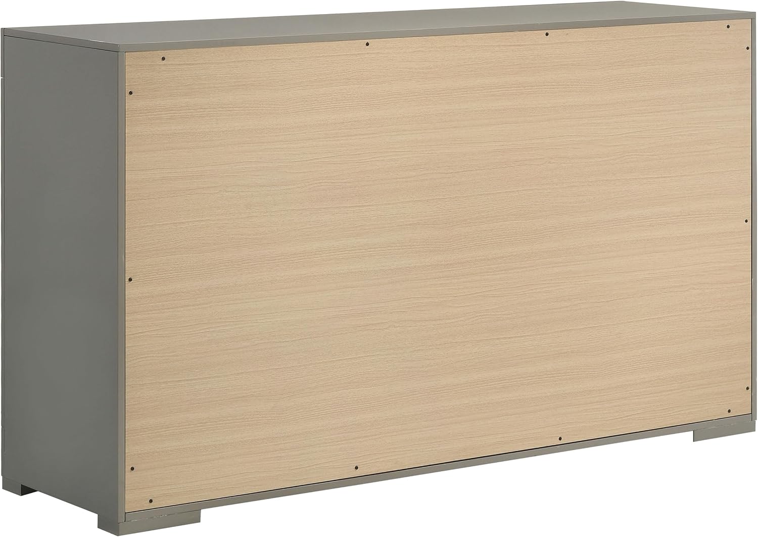 Coaster Home Furnishings - Ives - Wood - 6-Drawer Dresser with Contemporary Style, Tile Emboss, Felt-Lined Top, Metal Handles, Metal Extension Glides - Bedroom - Grey High Gloss - 224973