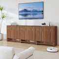 Bifins Sideboard Buffet Cabinet with Storage Set of 3, 94.5' Mid Century Modern Storage Cabinet with Adjustable Shelf and 6 Doors for Dining Room, Living Room,Entry