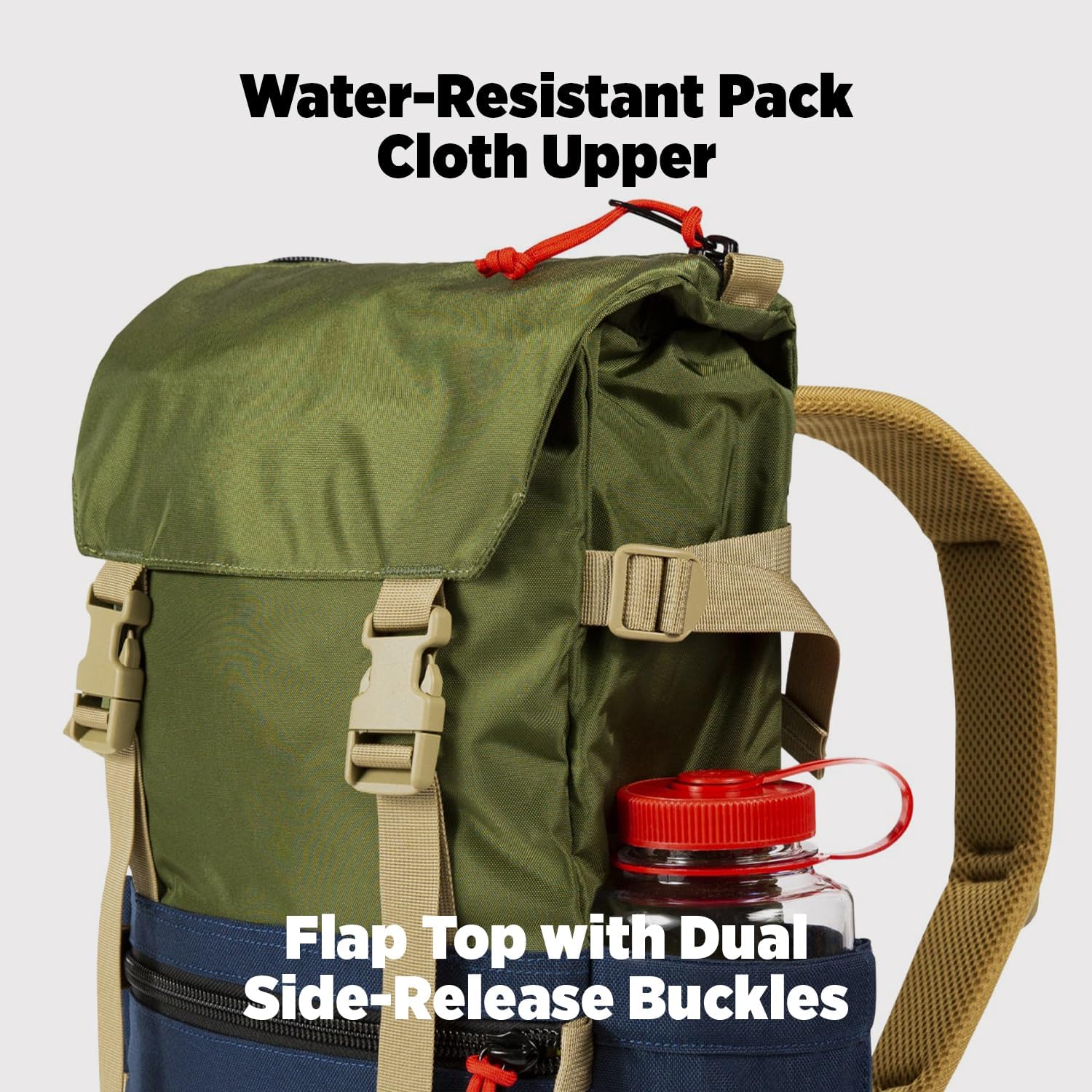 Topo Designs Rover Pack Classic Backpack - Daily Bag for Commutes, Day Trips, Hikes, Iconic Denver Design, PFAS-Free, Fair Trade (Stone Blue/Ash Green)