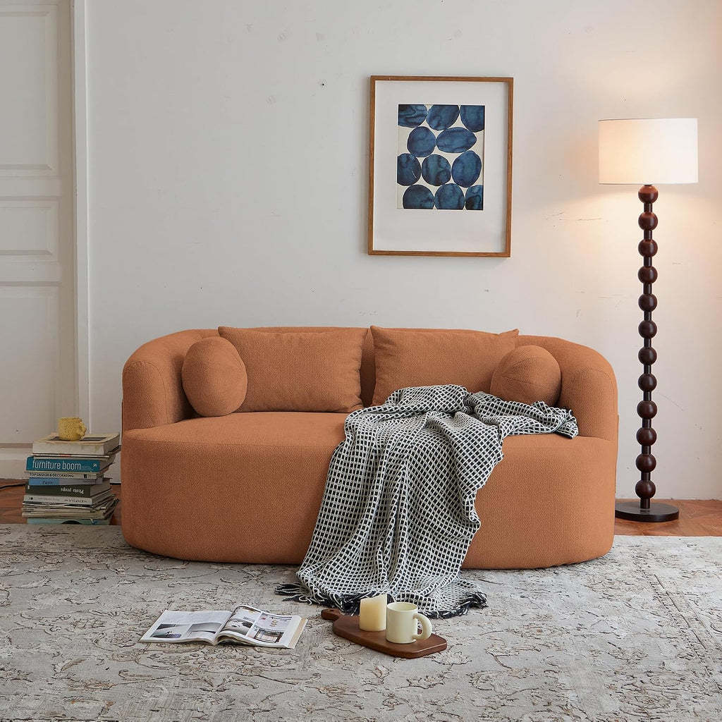 KEIKI 67' Sofa-in-a-Box Memory Foam 2-Seater Couch for Cozy Living Rooms, Deep-Seat Plush Chenille Loveseat, Easy-Transport No-Installation Couch for Bedroom, Studio, Home Office