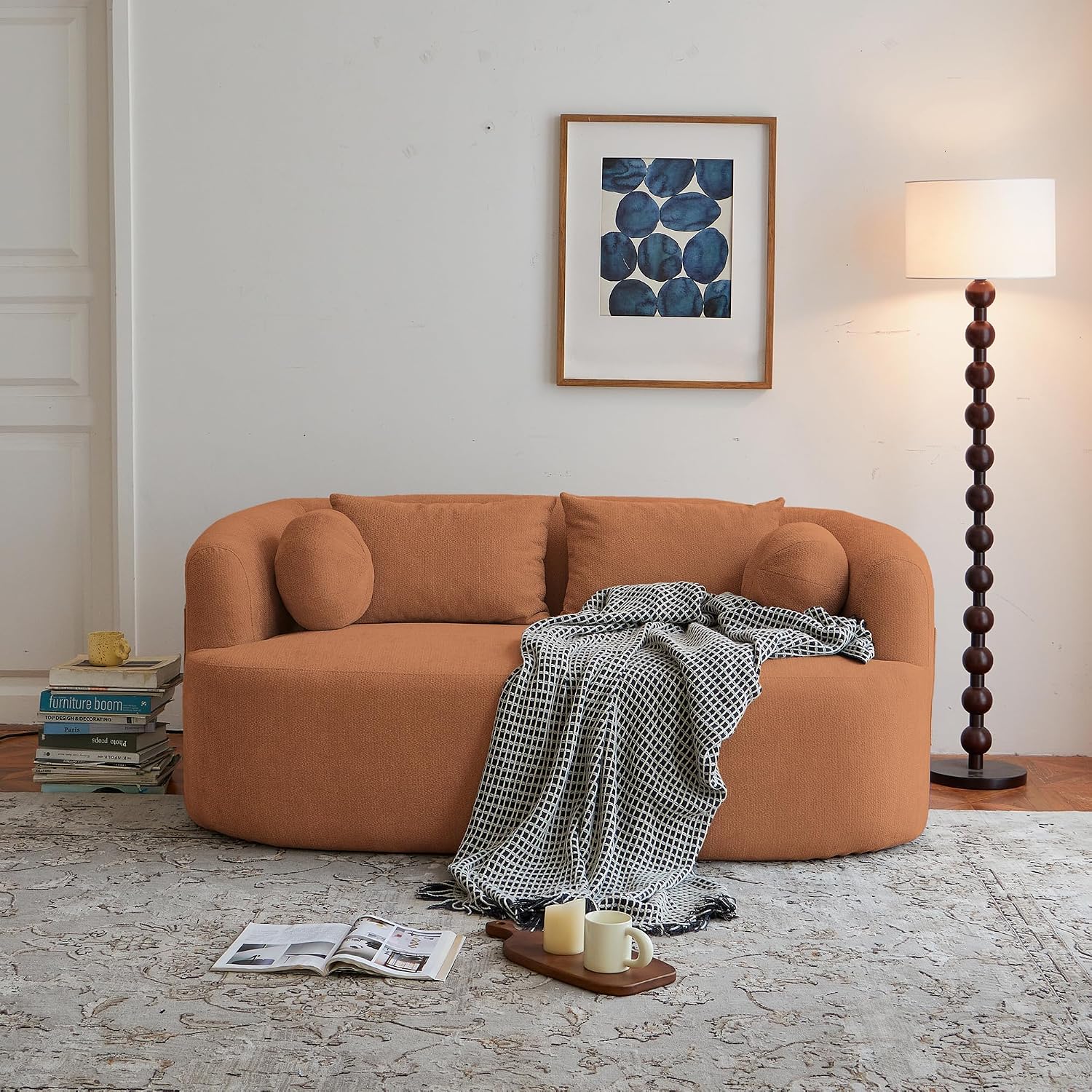 KEIKI 67' Sofa-in-a-Box Memory Foam 2-Seater Couch for Cozy Living Rooms, Deep-Seat Plush Chenille Loveseat, Easy-Transport No-Installation Couch for Bedroom, Studio, Home Office