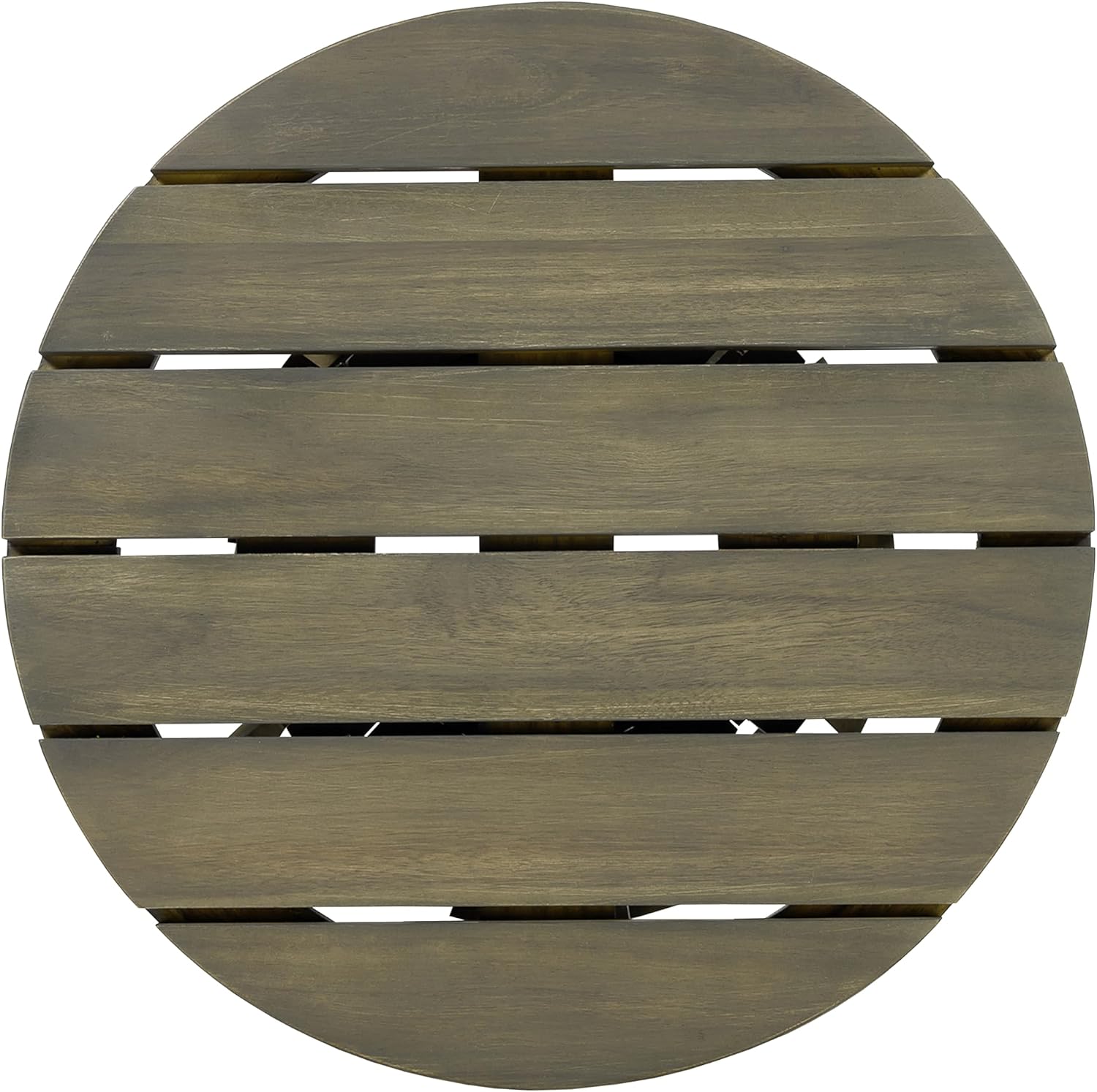 Christopher Knight Home Taki Acacia Wood Patio Coffee Table, Round Table with Unique Wooden Base for Backyard, Stylish Indoor/Outdoor Table, Easy Assembly, Space Saving Outdoor Furniture, Grey