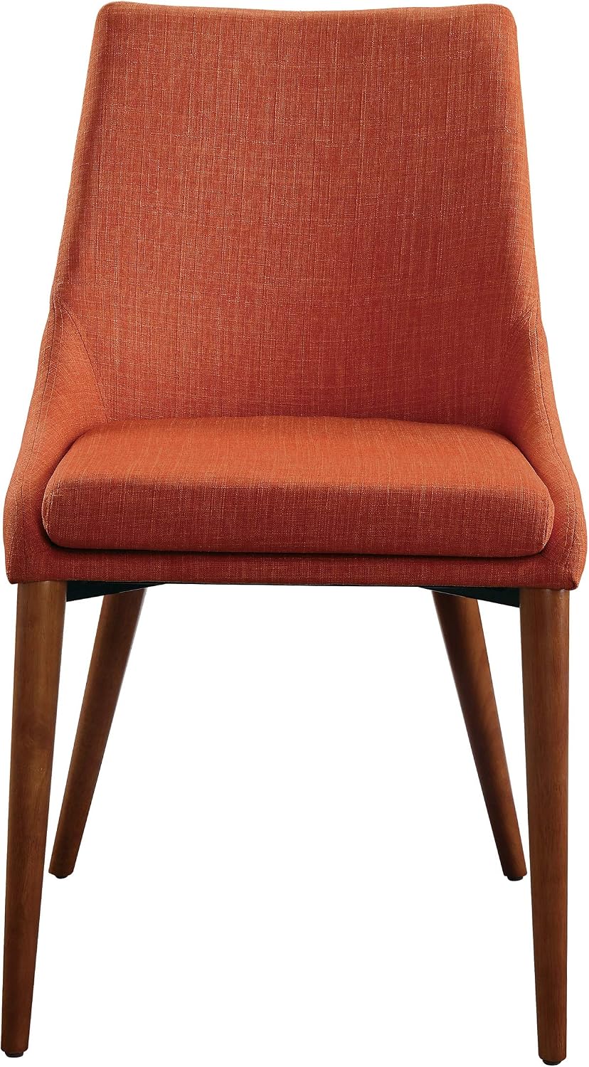 OSP Home Furnishings Palmer Mid-Century Modern Dining Accent Chair 2-Pack, Tangerine