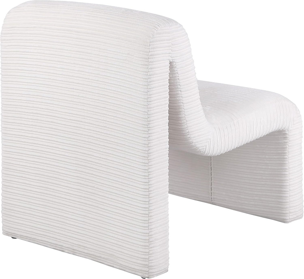 Coaster Home Furnishings - Drayton - Wood and Metal - Upholstered Armless Accent Chair with Sinuous Curves, Ribbed Detailing and Foam Padding - Living Room - Ivory - 907525