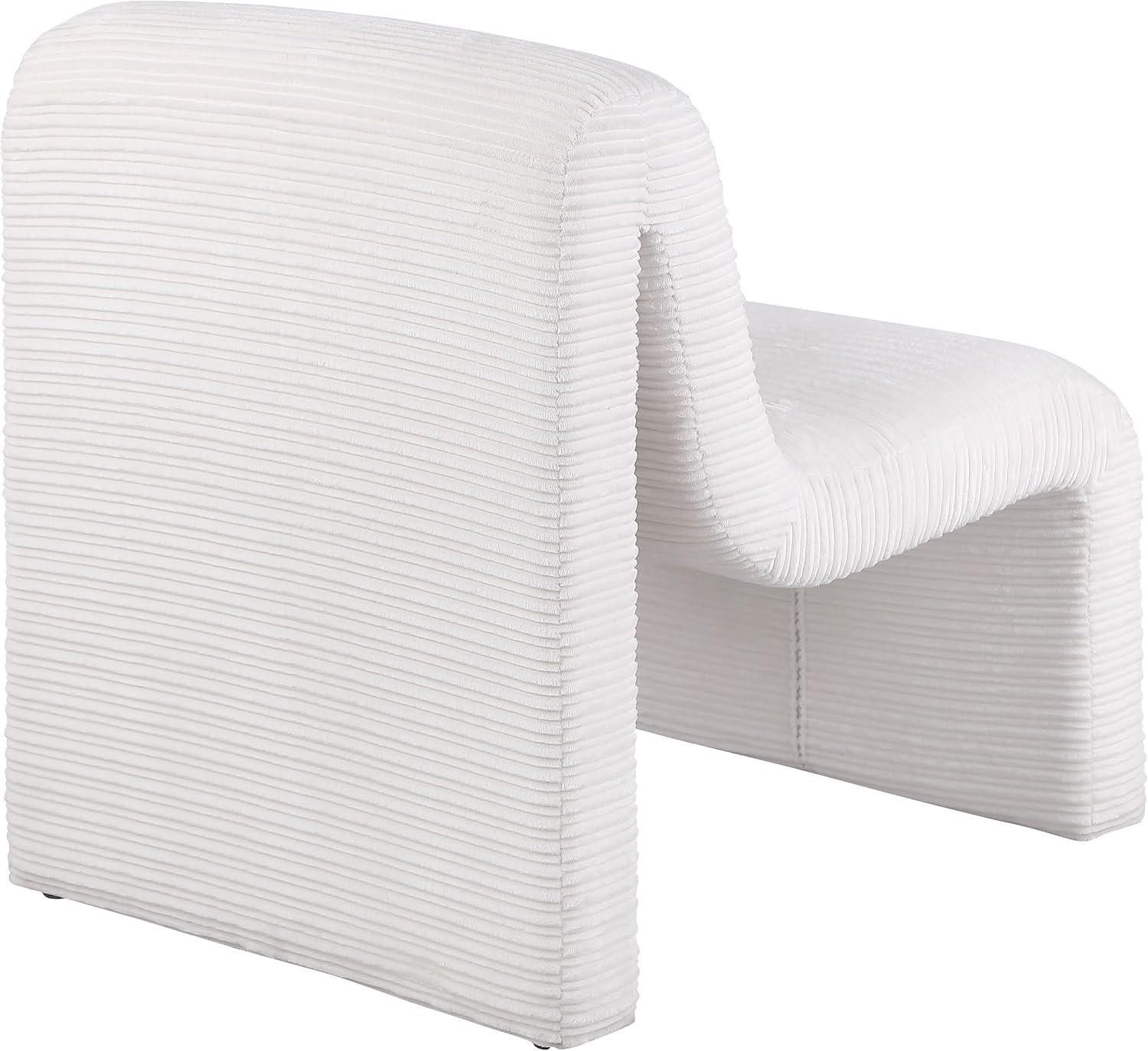 Coaster Home Furnishings - Drayton - Wood and Metal - Upholstered Armless Accent Chair with Sinuous Curves, Ribbed Detailing and Foam Padding - Living Room - Ivory - 907525