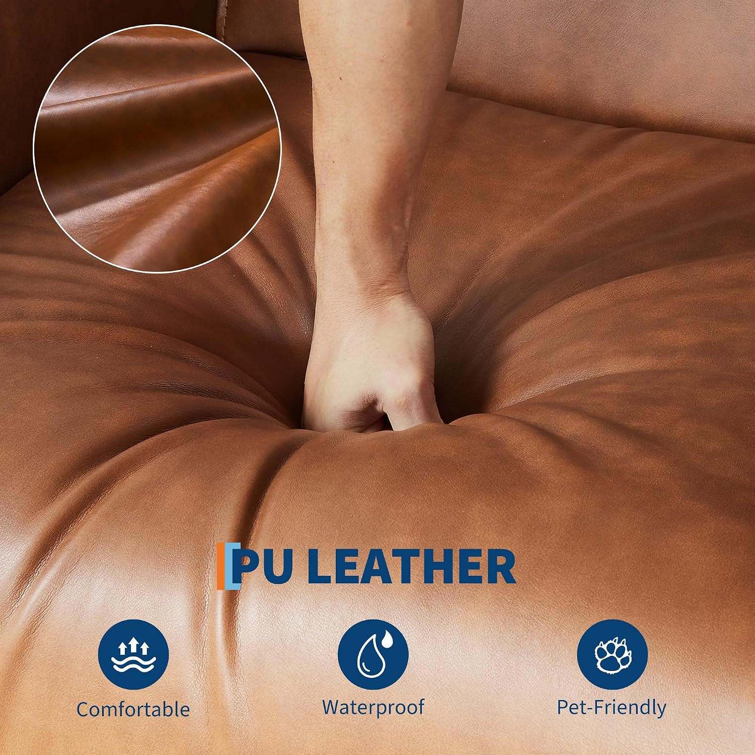 GarveeHome Power Recliner Chair, 270° Swivel Rocking Glider with USB Charging Port, PU Leather Upholstered Fabric, Ergonomic Modern Nursery Chair for Living Room, Bedroom, Nursery (Camel)