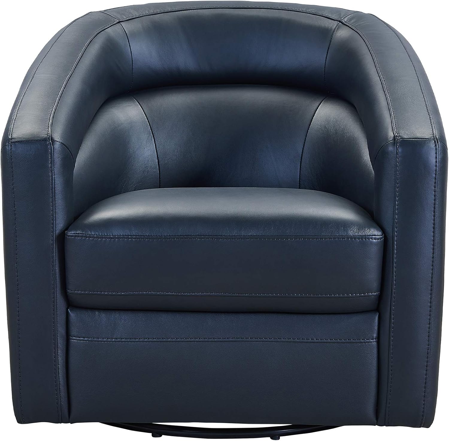 Armen Living Desi Contemporary Leather Swivel Living Room Accent Chair, 32' Wide, Black
