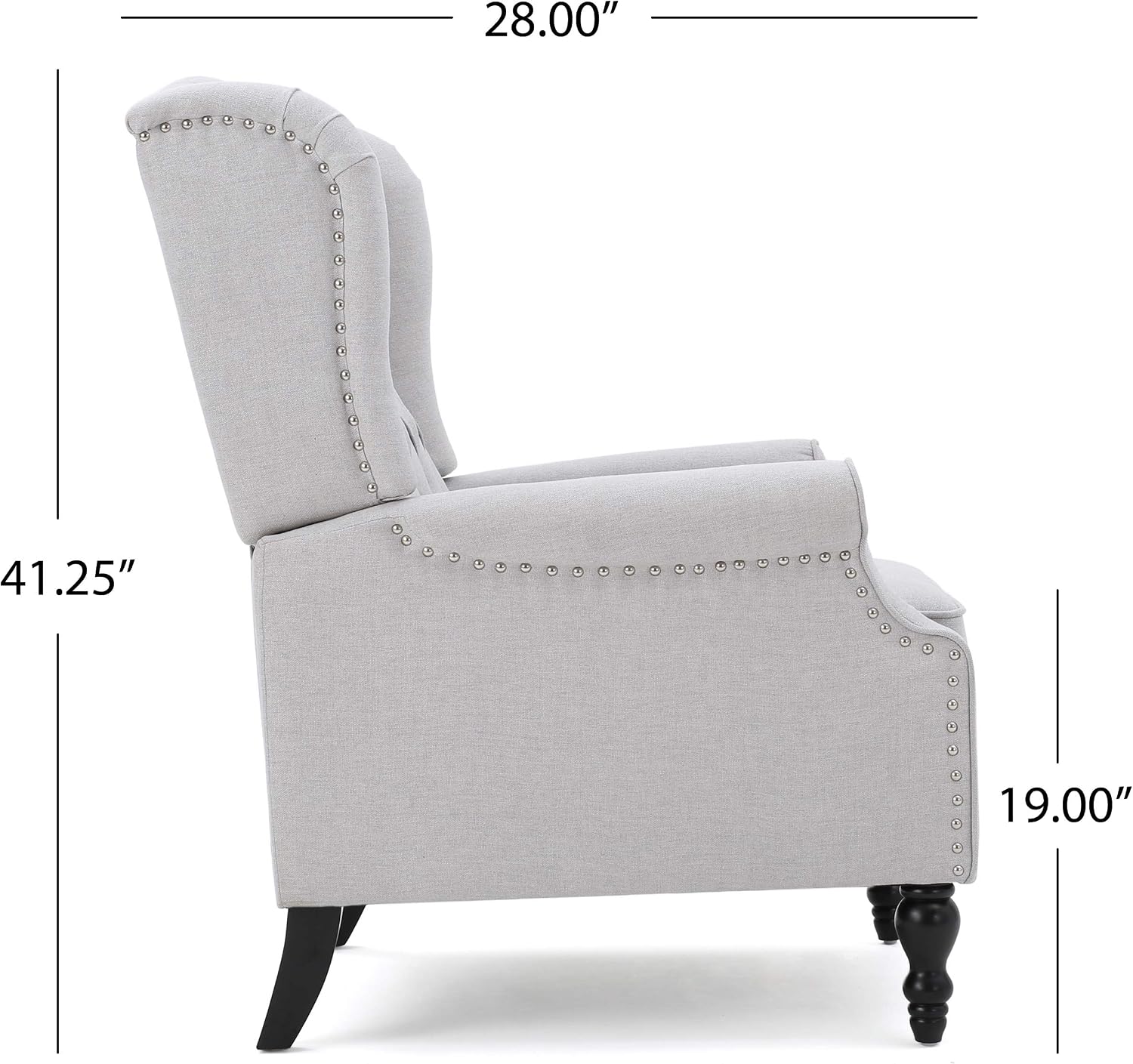 Christopher Knight Home Earlean Fabric Recliner (Set of 2), Light Gray, Dark Brown