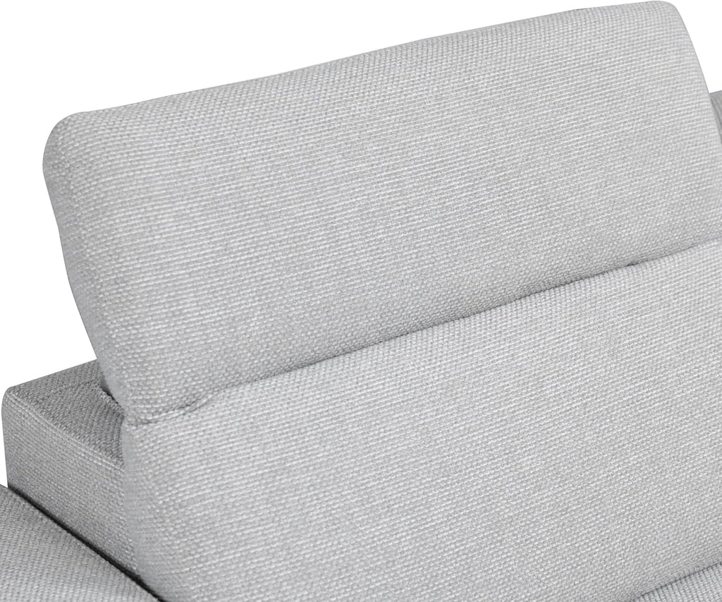 Furniture of America Kirel Modern Sectional Recliner with USB Ports, Adjustable Headrests and Swivel Armrest, Reclining Sofa, L Shape Couch for Living Room, Office, Home Theater, Playroom, Light Grey