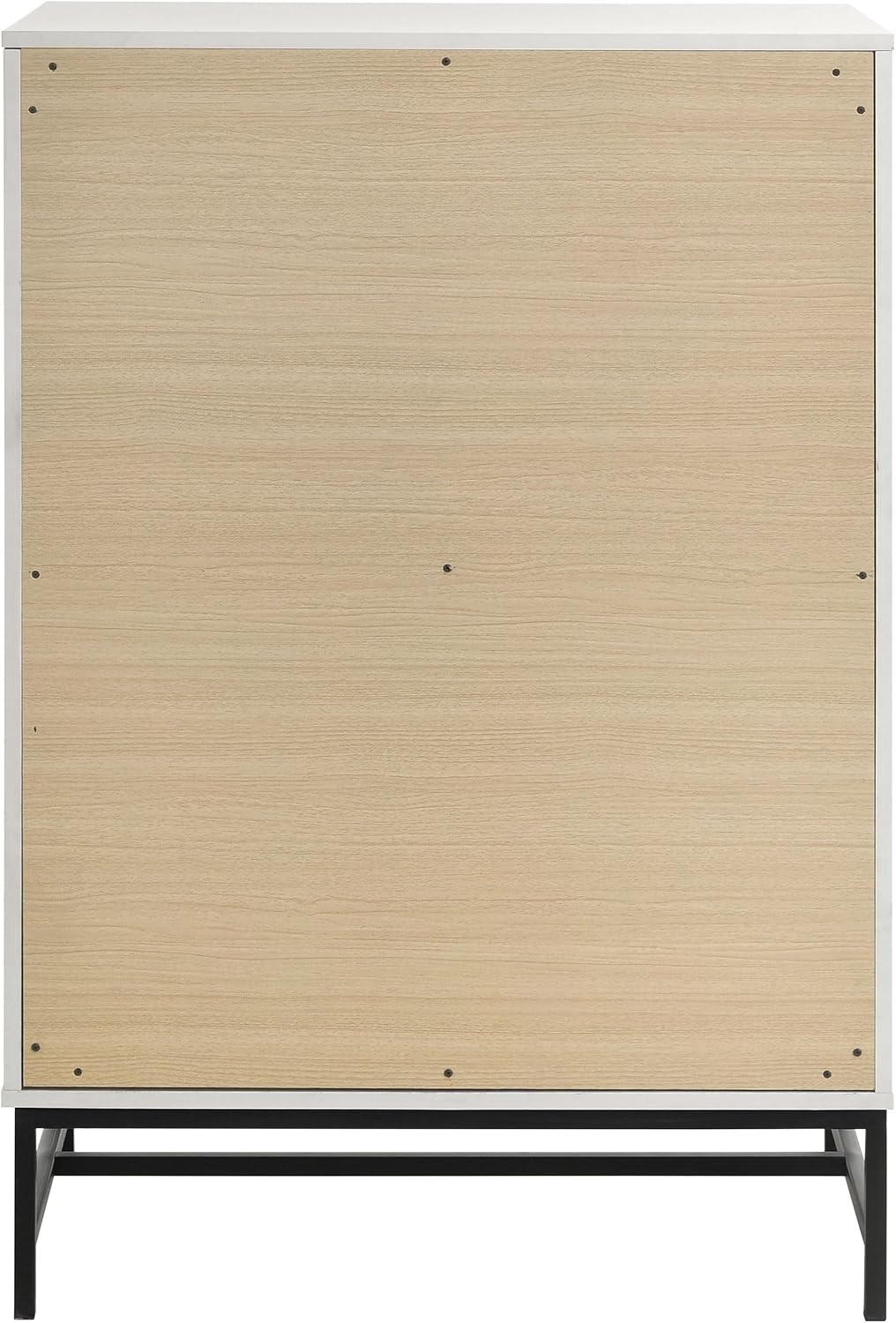 Coaster Home Furnishings - Sonora - Wood and Metal - 4-Drawer Chest with Black Hardware, Linear Handles and Metal Base - Contemporary - Bedroom - White - 224865